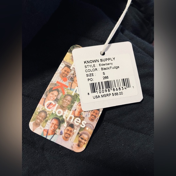 NWT Known Supply Elderberry Quilted Jacket Black Fudge Organic Cotton Fair Trade - Picture 7 of 9